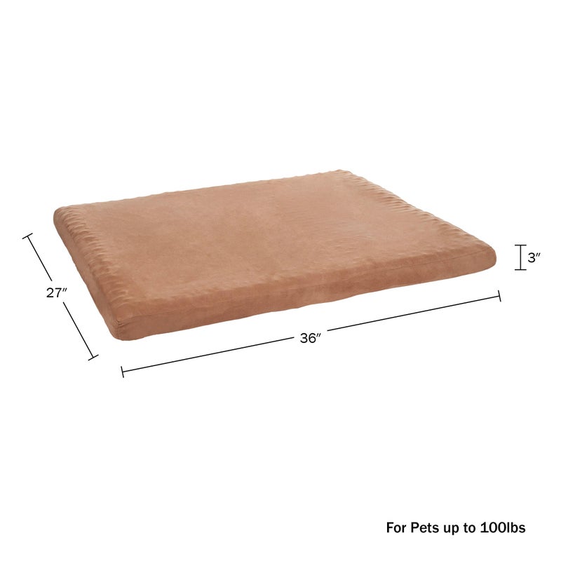 PETMAKER Dog Bed with Removable Cover â€“ 44x35 Pet Bed - 3-Inch Egg Crate Style Foam Orthopedic Dog Mattress, Microsuede, and Non-Slip Crate Pad (Clay) - Image 3